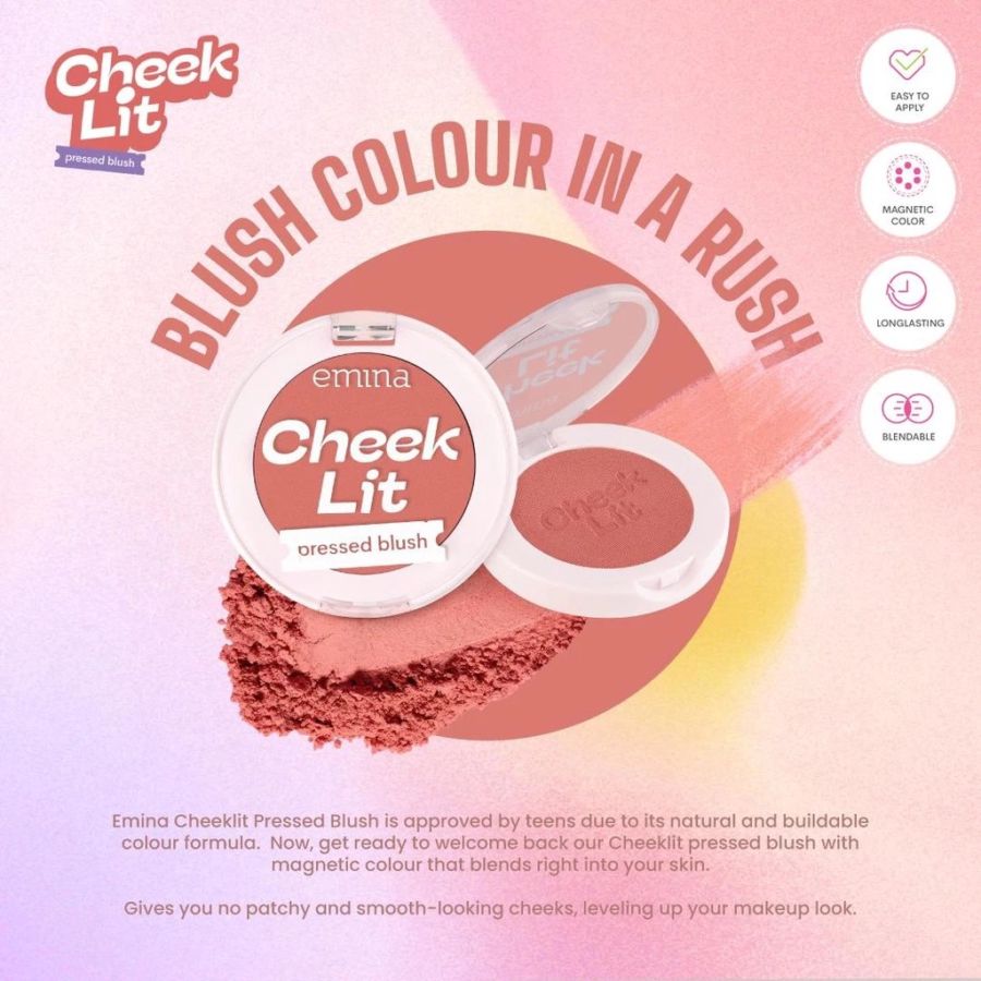 Emina Cheek Lit Pressed Bittersweet Blush On 3gram