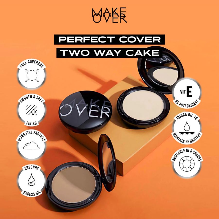 MAKE OVER Perfect Cover 08 Honey Bedak Two Way Cake 12gram