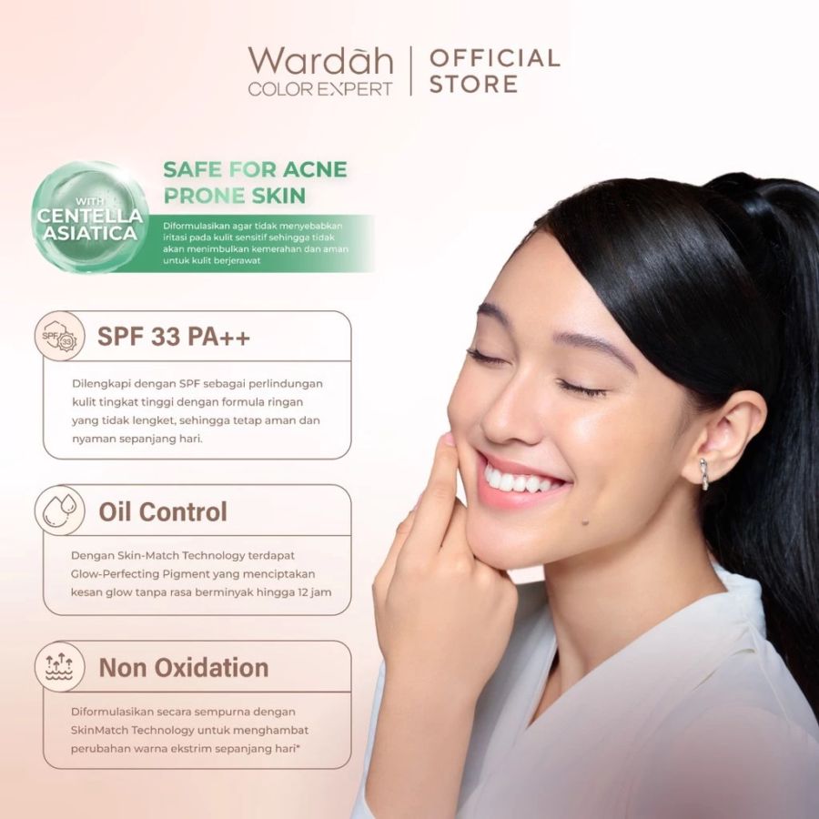 Wardah Colorfit Velvet Powder Foundation 23W Warm Ivory Bedak Padat 11gram