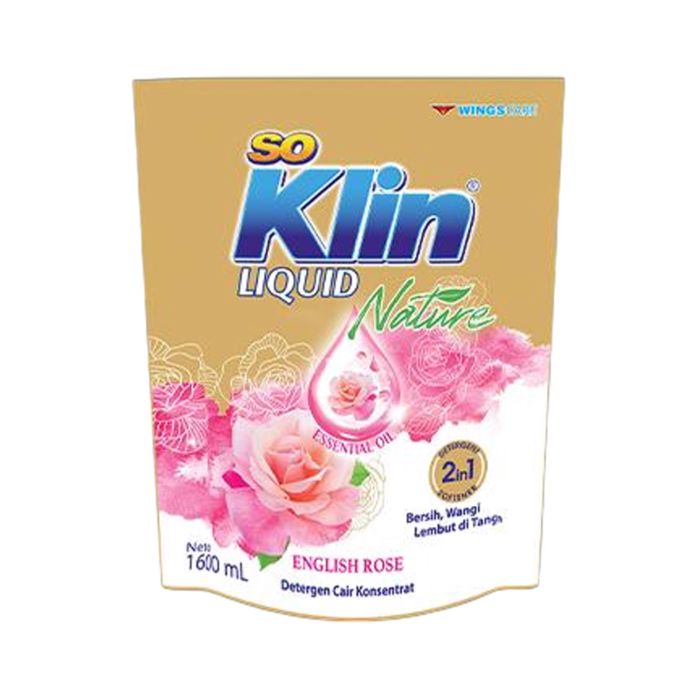 Soklin Liquid Detergent English Rose Pouch 1600ml