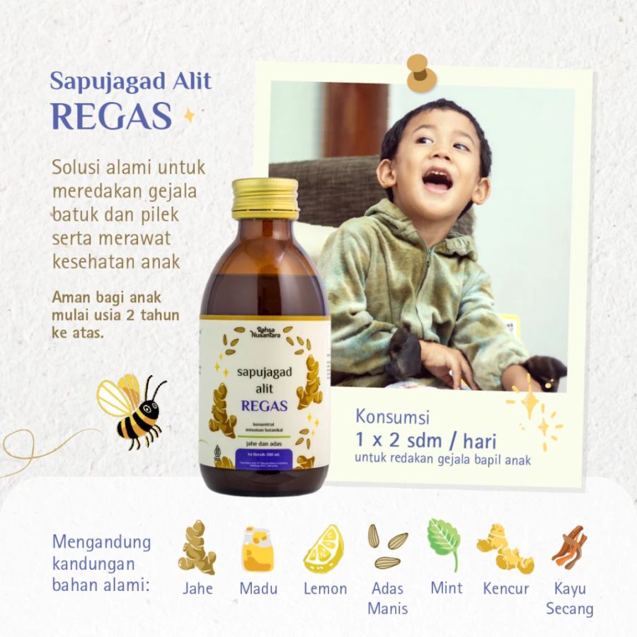 Rahsa Nusantara Sapujagad Alit REGAS Obat Herbal Batuk & Pilek Anak 100ml