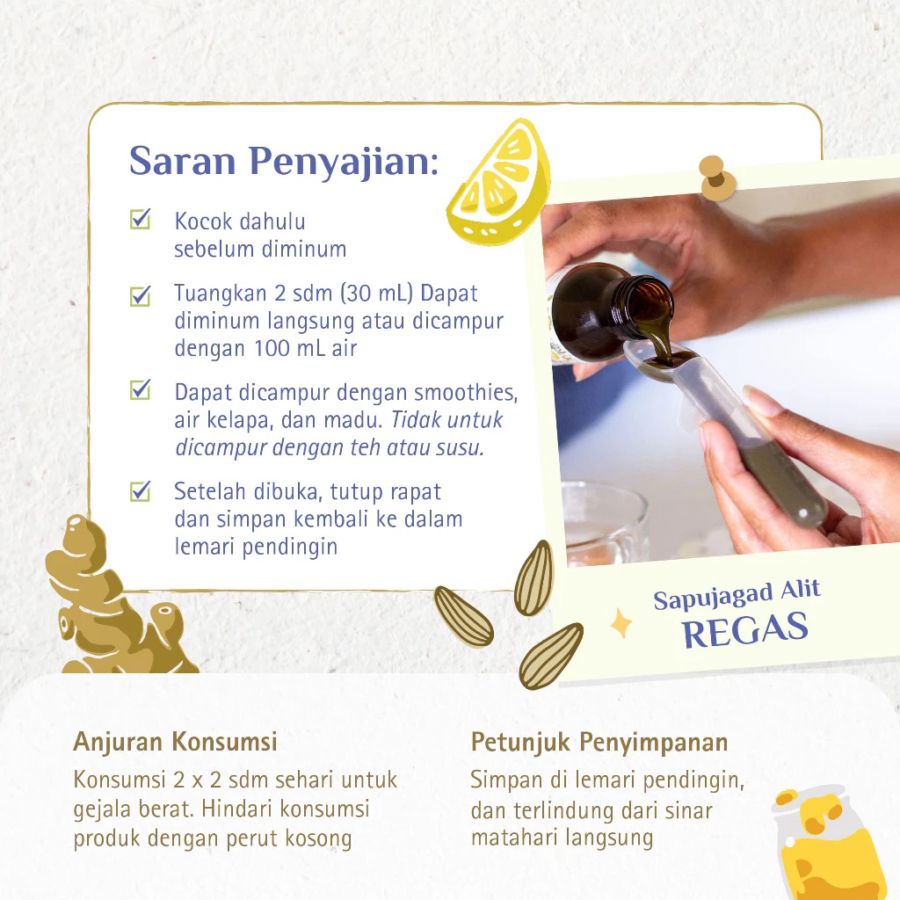 Rahsa Nusantara Sapujagad Alit REGAS Obat Herbal Batuk & Pilek Anak 200ml