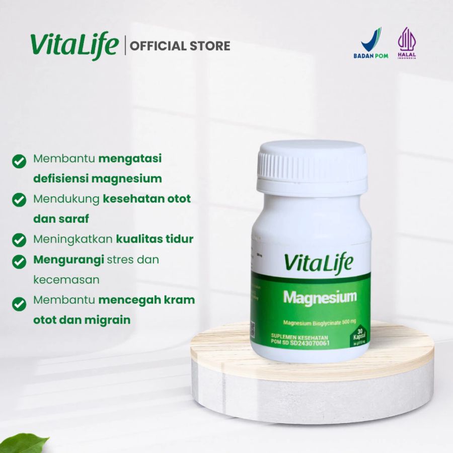 Vitalife Magnesium Bisglycinate 500mg Suplemen Kesehatan 30kapsul