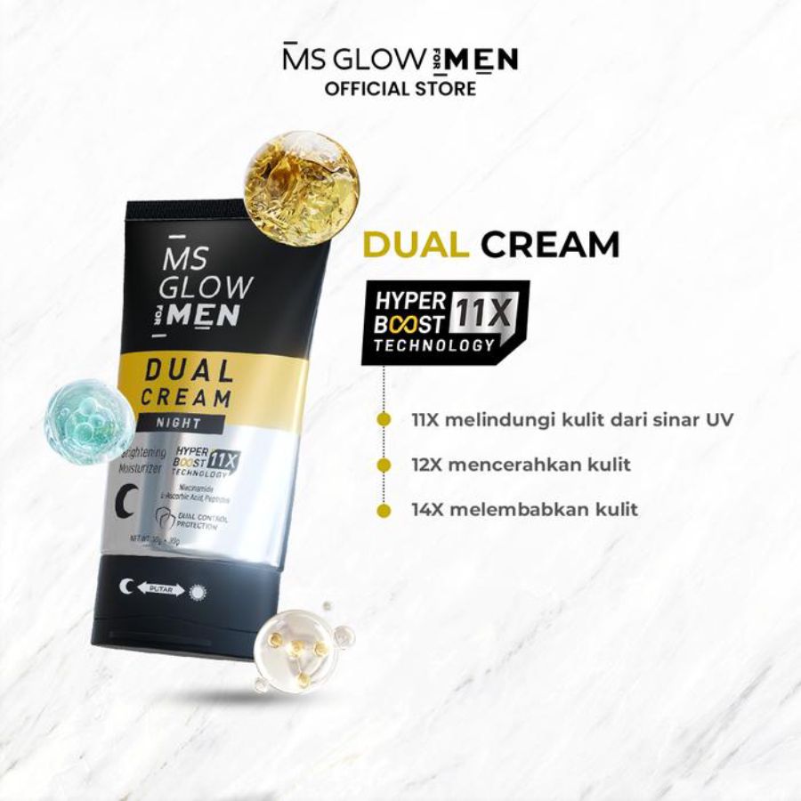MS Glow For Men Dual Cream Pelembab Wajah Pria 60ml