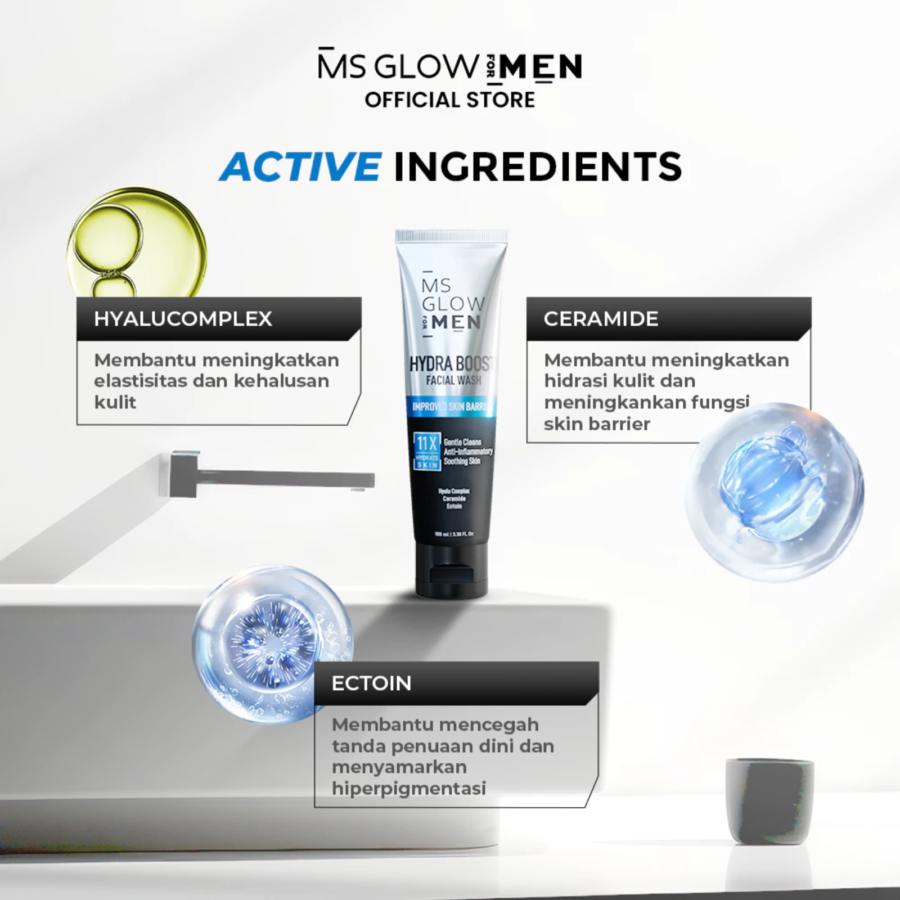 MS Glow For Men Hydra Boost Facial Wash 100ml