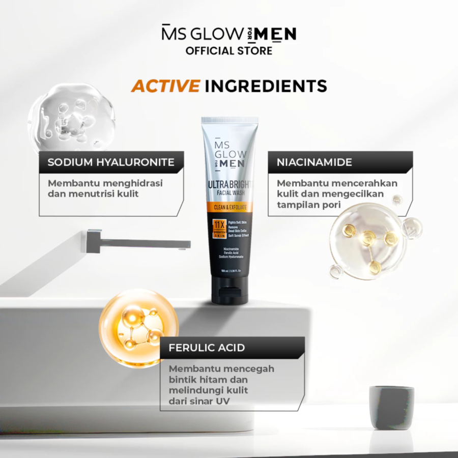 MS Glow For Men Ultra Bright Facial Wash 100ml