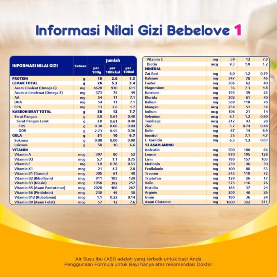 Bebelove 1 Susu Formula Bayi 0-6 Bulan 800gram
