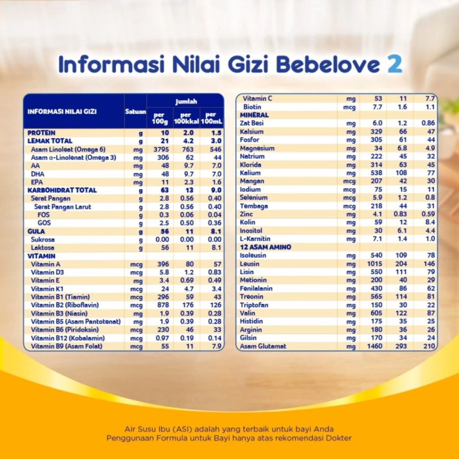 Bebelove 2 Susu Formula Bayi 6-12 Bulan 800gram