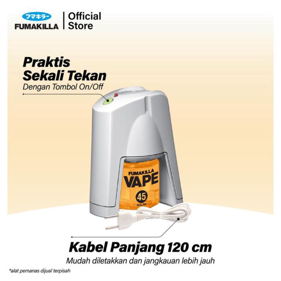 Vape Liquid Elektrik Orange 45 Malam Pembasmi Serangga Refill 1pcs