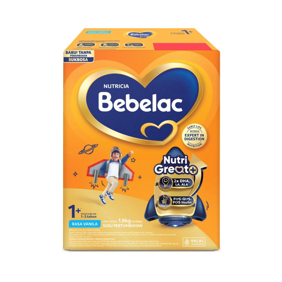 Bebelac 1+ Vanilla Great+ Susu Pertumbuhan 1-3 Tahun 1800gram