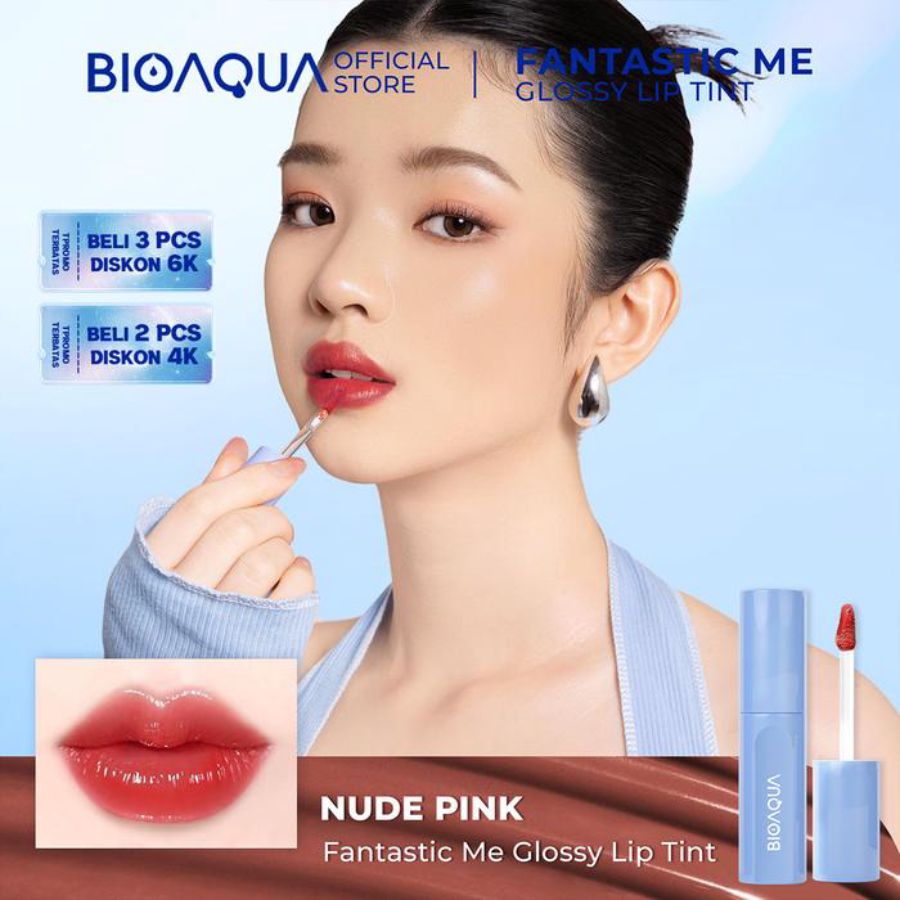 BIOAQUA Fantastic Me Glossy Nude Pink Lip Tint 2gram