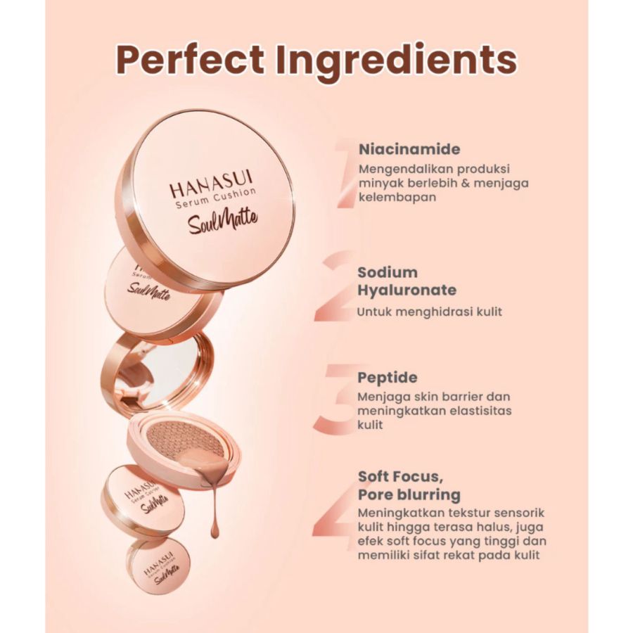 Hanasui Serum Cushion Soulmatte Natural 15gram