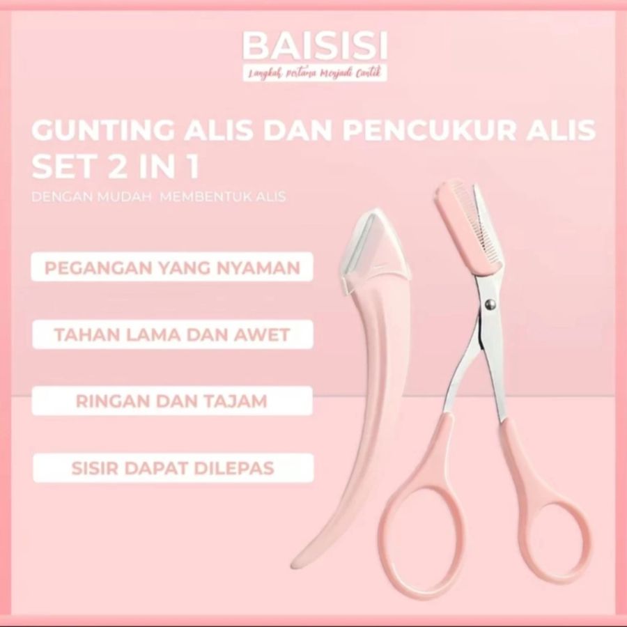 BAISISI Set Gunting Alis Dan Cukur Alis 1pcs