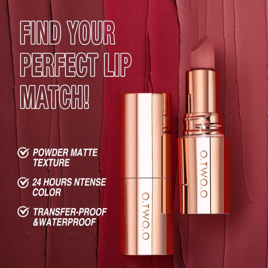 O.TWO.O Matte Misty Kiss Lock Color M16 Wild Lipstick 3gram