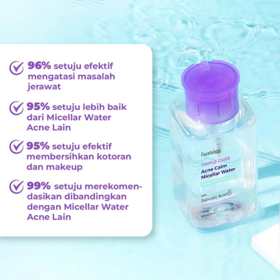 Facetology Triple Care Acne Calm Micellar Water Make Up Remover 300ml