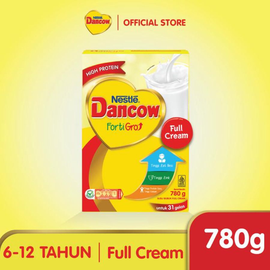 Dancow FortiGro Full Cream Susu Formula 6-12 Tahun 780gram