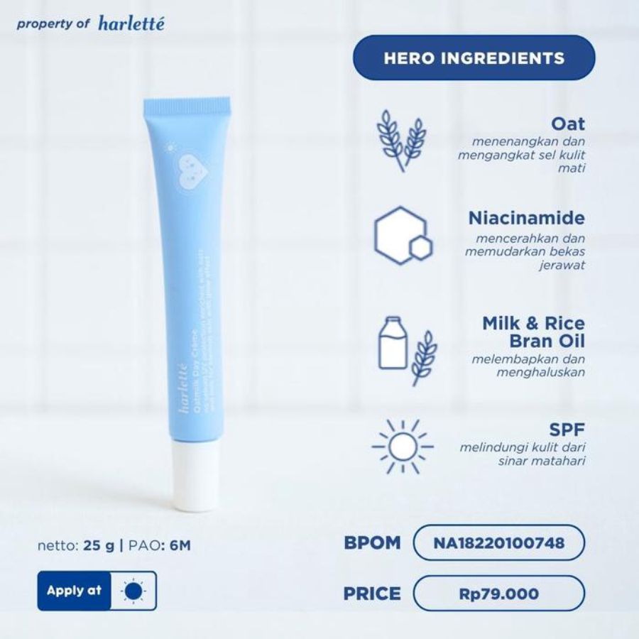 Harlette Oatmilk Day Creme Moisturizer with SPF 15