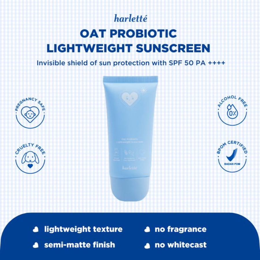Harlette Oat Probiotic Lightweight Sunscreen Spf 50 Pa++++ 40 gr
