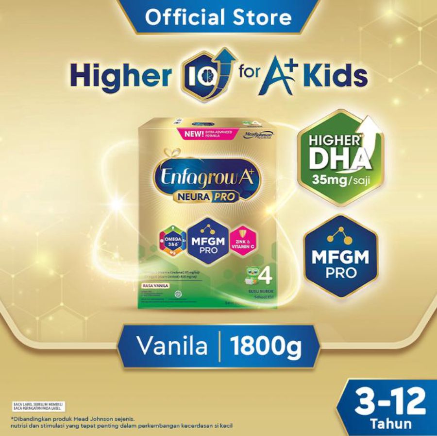 Enfagrow A+ 4 Vanilla Susu Formula 3-12 Tahun 1800gram