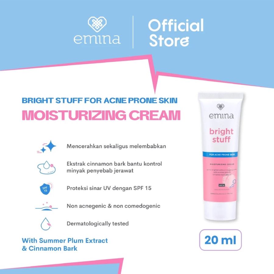 Emina Bright Stuff For Acne Prone Skin Moisturizing Cream 20ml