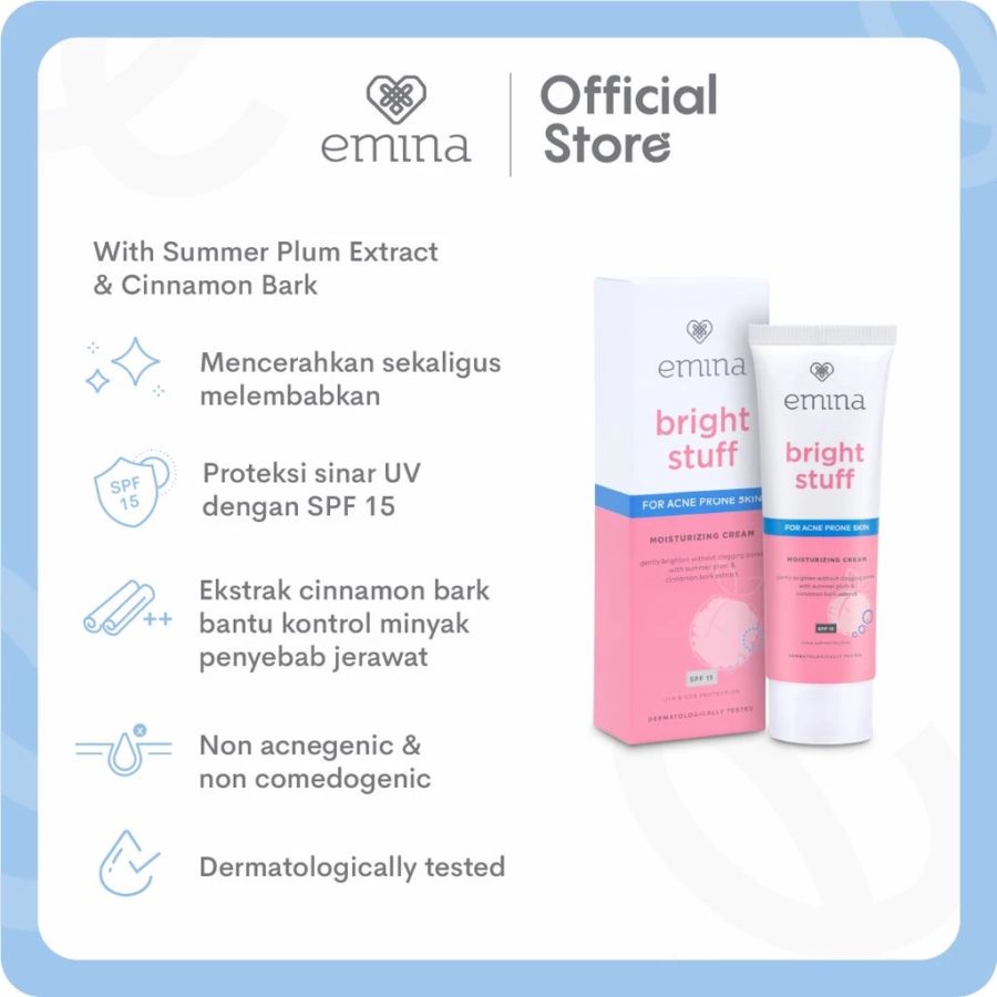Emina Bright Stuff For Acne Prone Skin Moisturizing Cream 20ml