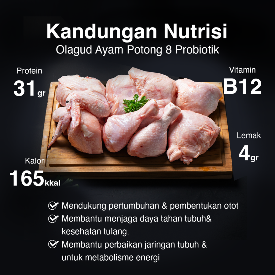 Olagud Ayam Potong 8 Probiotik 900gram