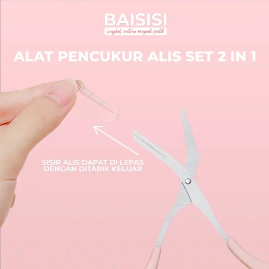 BAISISI Set Gunting Alis Dan Cukur Alis 1pcs