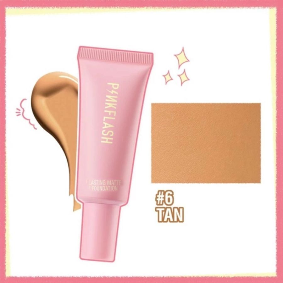 Pinkflash Lasting Matte Foundation 6 Tan 1pcs