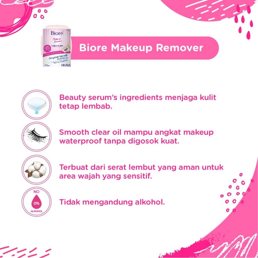 Biore Cleansing Oil Sheet Non Alcohol Make Up Remover 10sheets