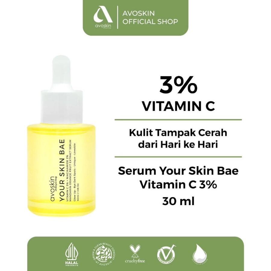 Avoskin Your Skin Bae Vitamin C+Niacinamide+ Mandarin Orange Serum Wajah 30ml
