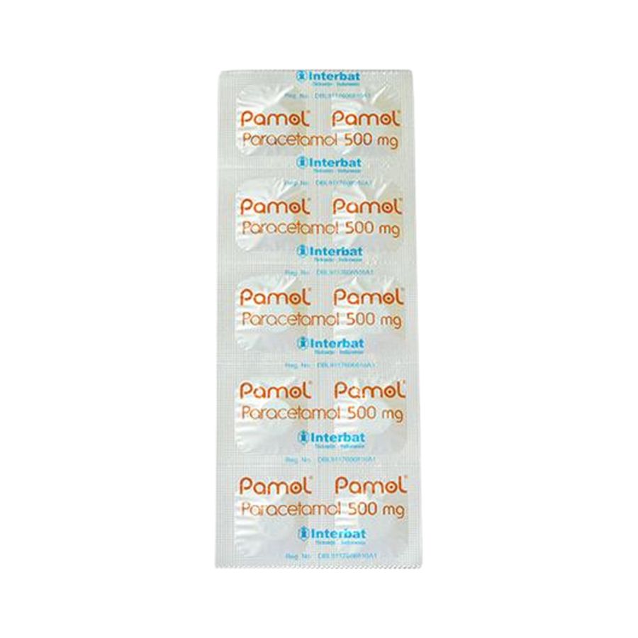 Pamol 500 mg Obat Pereda Demam, Sakit Gigi, Sakit Kepala 10tablet