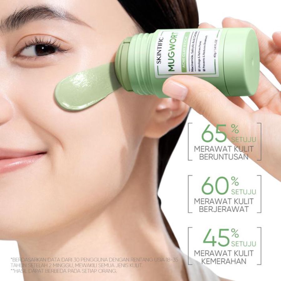 Skintific Mugwort Anti Pores and Acne Clay Masker Wajah 40gram
