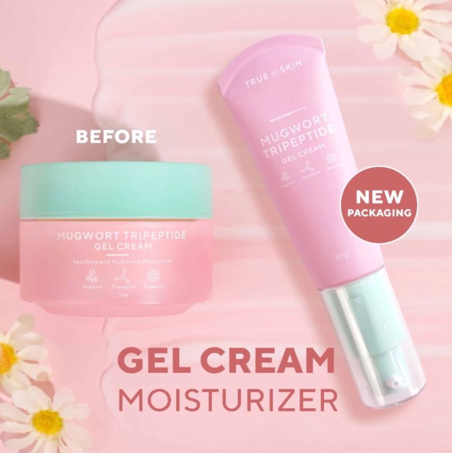 True to Skin Mugwort Tripeptide Moisturizer Gel Cream - Soothing & Hydrating (Pelembab) 30gram