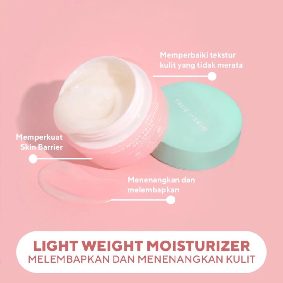 True to Skin Mugwort Tripeptide Moisturizer Gel Cream - Soothing & Hydrating (Pelembab) 30gram