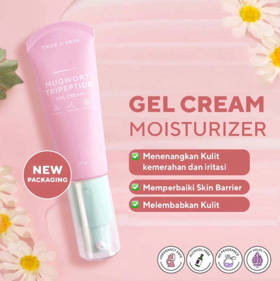 True to Skin Mugwort Tripeptide Moisturizer Gel Cream - Soothing & Hydrating (Pelembab) 30gram
