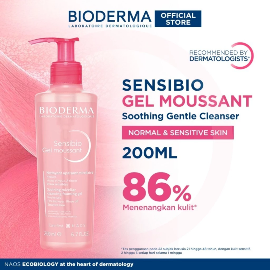 Bioderma Sensibio Gel Moussant Mild Cleansing Foam Facial Wash Pump 200ml