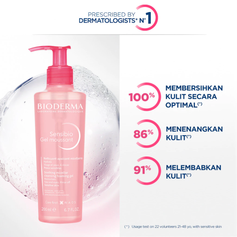 Bioderma Sensibio Gel Moussant Mild Cleansing Foam Facial Wash Pump 200ml