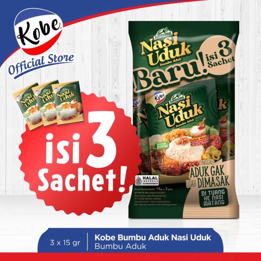 Kobe Bumbu Aduk Nasi Uduk 45gr 3pcs