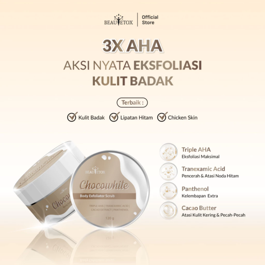 Beautetox Chocowhite Body Exfoliator Scrub 120gram