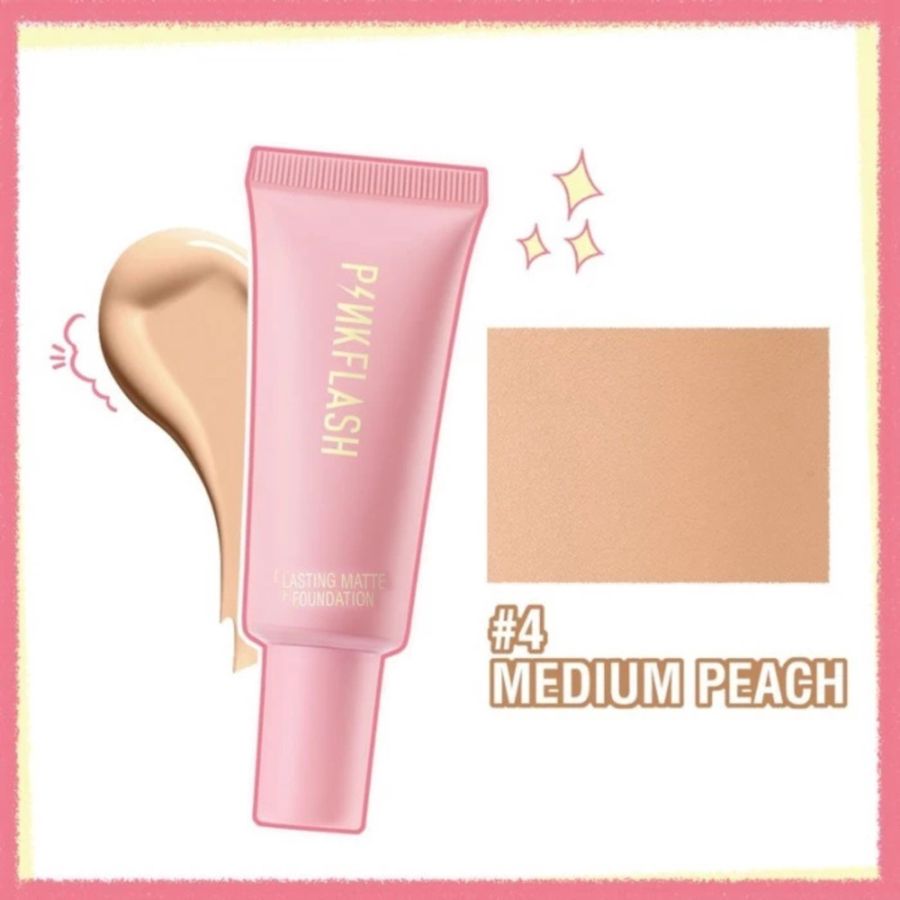 Pinkflash Lasting Matte Foundation 4 Medium Peach 1pcs