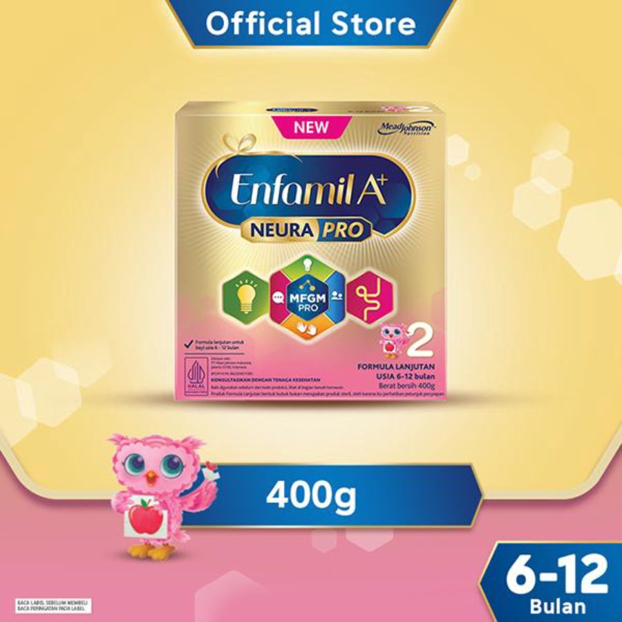 Enfamil A+ 2 Plain Susu Formula Bayi  6-12 Bulan 400gram