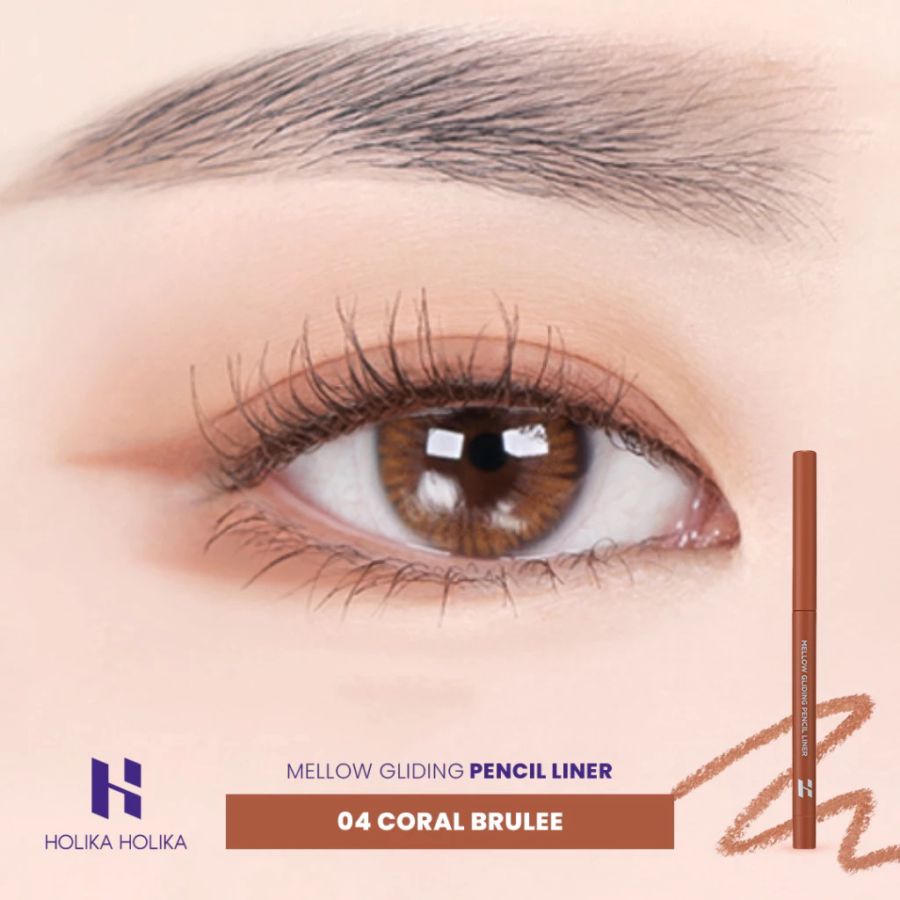 Holika Holika Mellow Gliding Pencil Liner 04 Coral Brulee Waterproof Eyeliner 3gram