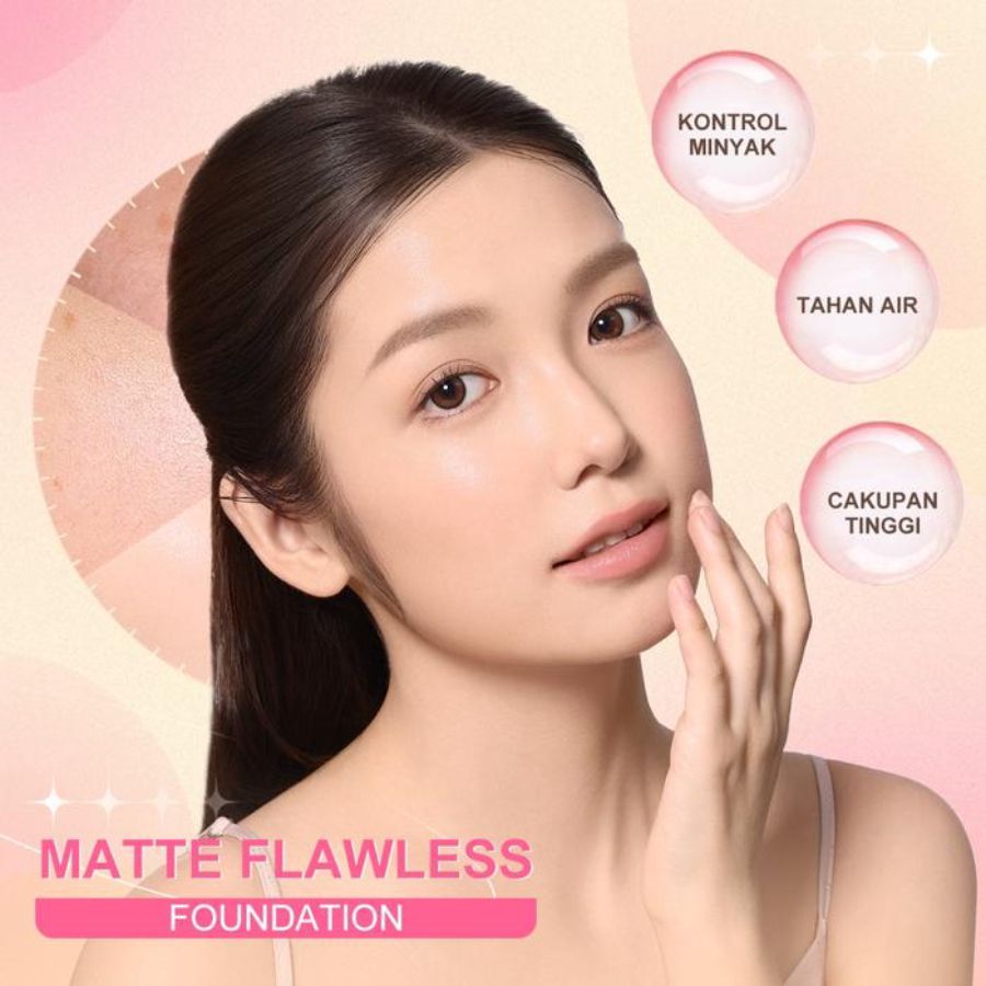 Pinkflash Lasting Matte Foundation 2 Sand Beige 1pcs
