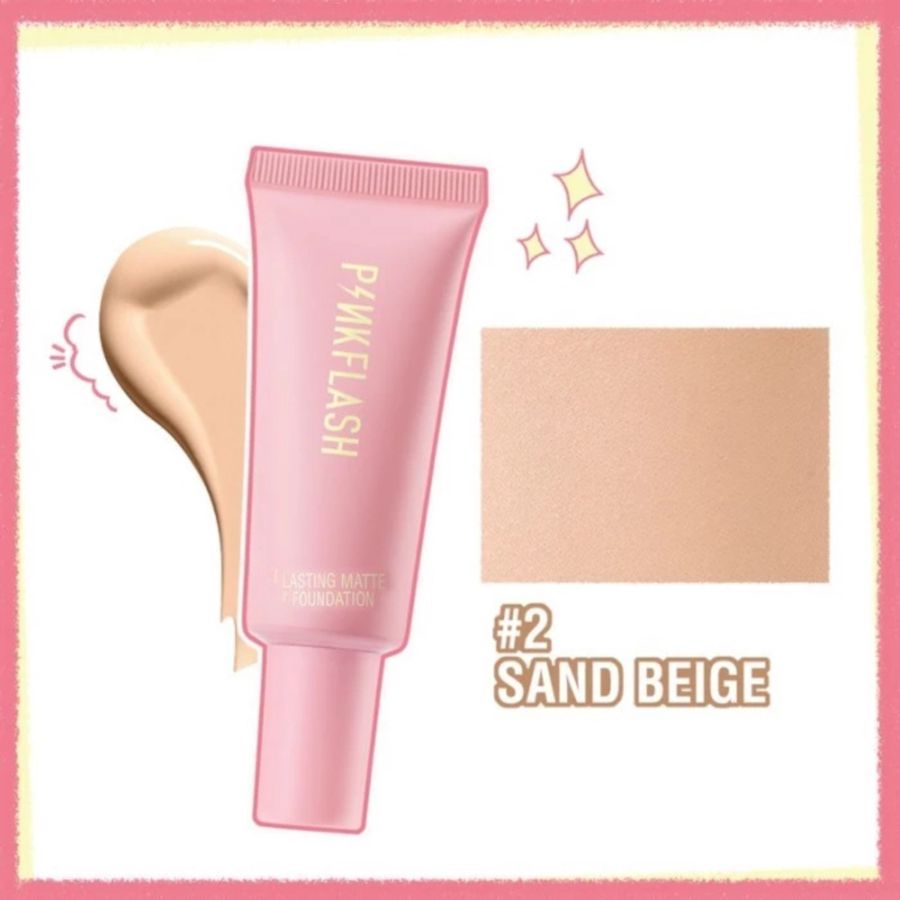 Pinkflash Lasting Matte Foundation 2 Sand Beige 1pcs
