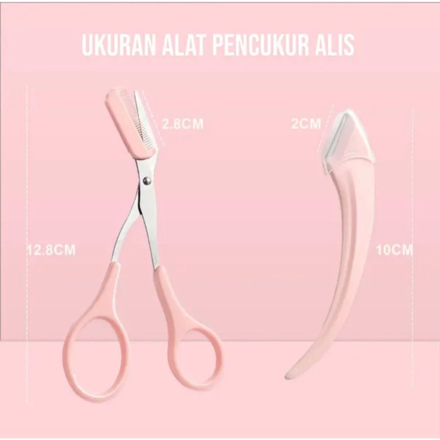 BAISISI Set Gunting Alis Dan Cukur Alis 1pcs