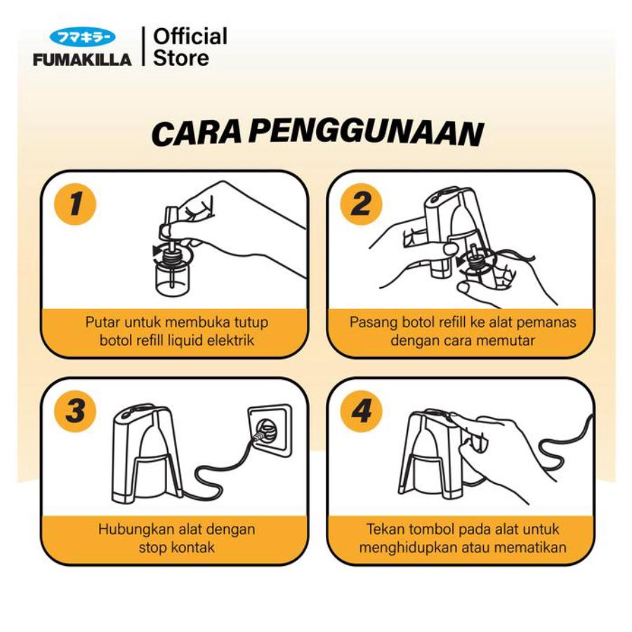 Vape Liquid Elektrik Orange 45 Malam Pembasmi Serangga Refill 1pcs