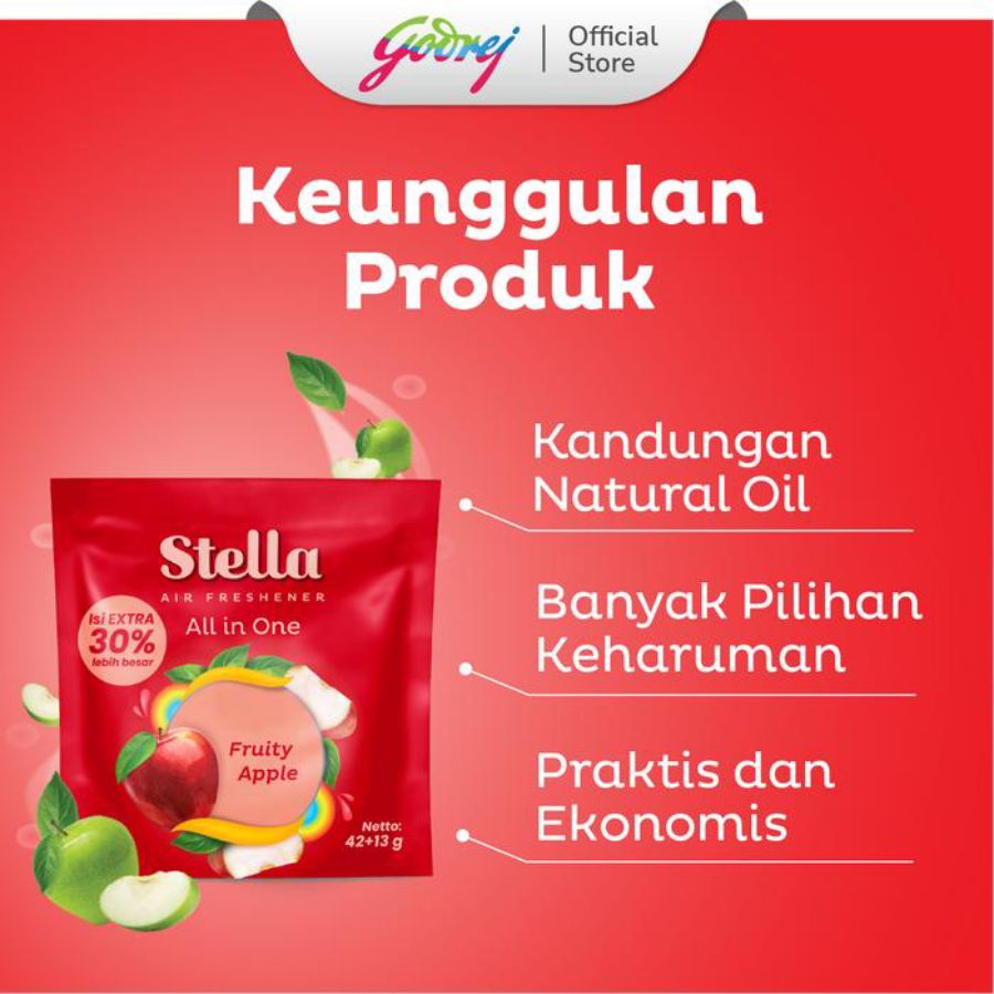 Stella All In One Fruitty Apple Pengharum Ruangan 42gram