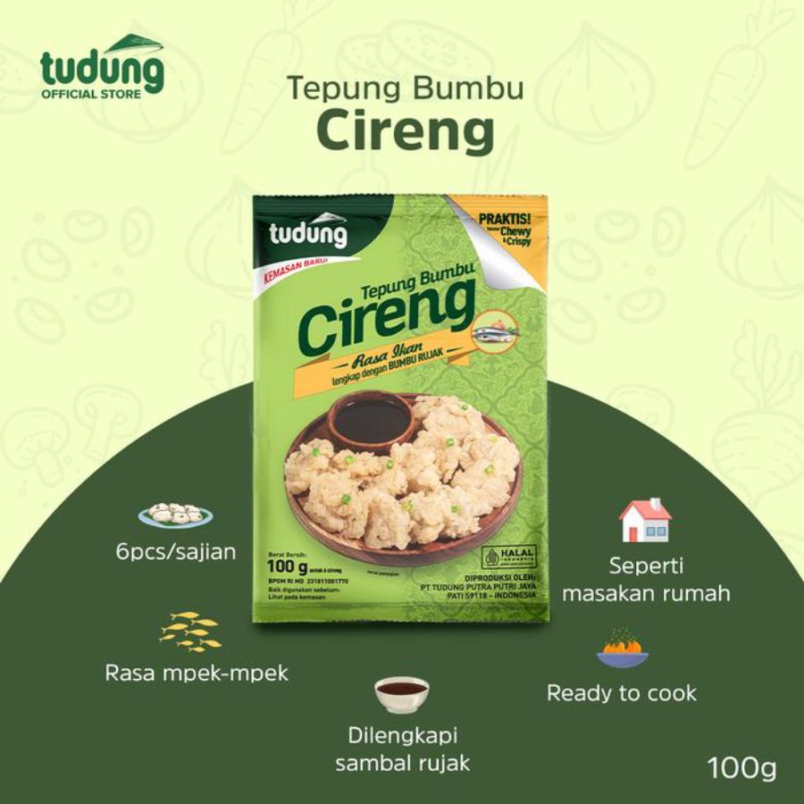Tudung Tepung Bumbu Cireng Rasa Ikan 100gram