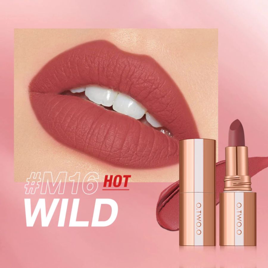 O.TWO.O Matte Misty Kiss Lock Color M16 Wild Lipstick 3gram