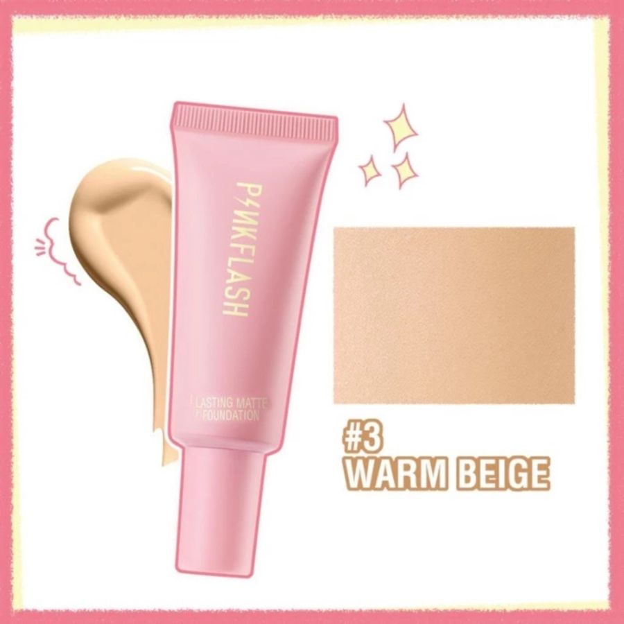 Pinkflash Lasting Matte Foundation 3 Warm Beige 1pcs